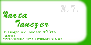 marta tanczer business card